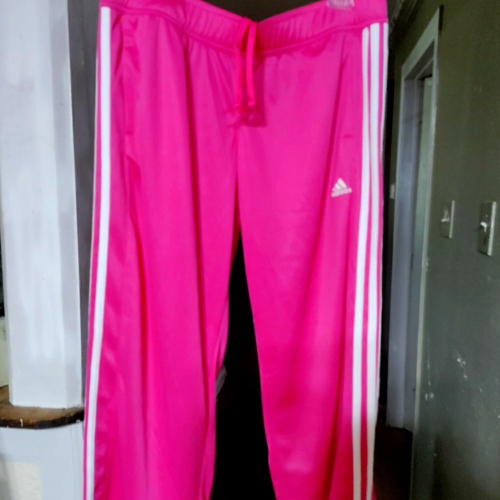 Hot pink Adidas cropped pants